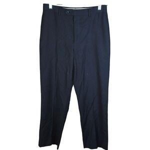 Wilke Rodriguez Mens 38R Regular‎ Fit Black Wool Blend Dress Pants Trousers